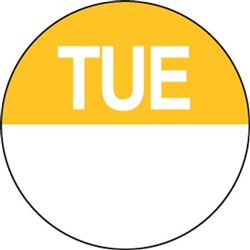 Label Day Of Week Tuesday 24Mm Circle Dissolvable 1000/R