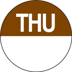 Label Day Of Week Thursday 24Mm Circle Dissolvable 1000/R