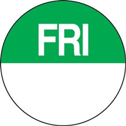 Label Day Of Week Friday 24Mm Circle Dissolvable 1000/R