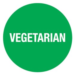 Food Advisory Label Vegetarian 24Mm Round 1000/Roll Removable