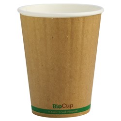 BioCup Double Wall Coffee Cup Kraft Brown 12oz 355ml BioPak