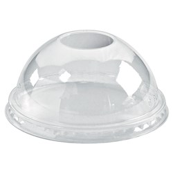 BioCup PLA Cup Dome with Hole Lid Clear Suits 360/420/500ml BioPak