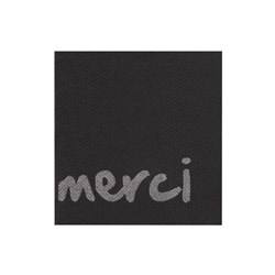 Merci Quilted Paper Cocktail Napkin Black 1/4 Fold