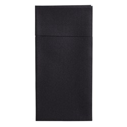 Switty Pocket Fold Quilted Paper Dinner Napkin Black 400x400mm Pro.mundi