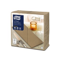 Linstyle Airlaid Paper Dinner Napkin Kraft Brown 1/8 Fold 390x390mm Tork