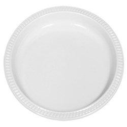 Plastic Plate 260Mm White 25/Pkt (8)