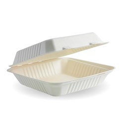 BioCane Square Clamshell White 229x229x81mmt BioPak