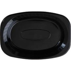Plastic Plate Oval Blk 160X230mm 50/Pkt (10)