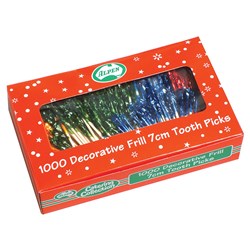 Toothpick Wood Frilled Cello 70Mm 1000/Pkt (20)