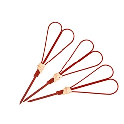 Bamboo Skewer Heart 100Mm Red 100/Pkt (10)