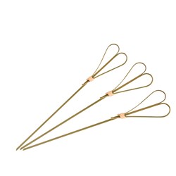 Bamboo Skewer Heart 180Mm Natural 100/Pkt (10)
