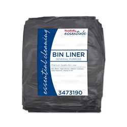 Heavy Duty Garbage Bags Black 82L Kleaning Essentials