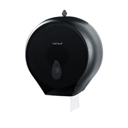Plastic Jumbo Toilet Roll Dispenser Black 271x130x281mm Soft Clean