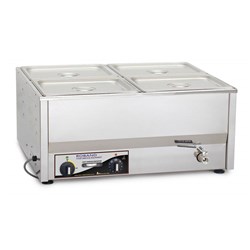Roband Bain Marie Countertop Bm4 4 Pan Wet/Dry No Pans