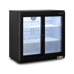 Bromic Undercounter 2 Glass Door Fridge Black 190L BB0200GDS-NR