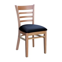 Florence Chair Natural Black Vinyl Seat 480mm Durafurn