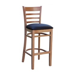 Florence Bar Stool Natural Chocolate Vinyl Seat 780mm Durafurn
