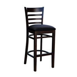 Florence Bar Stool Chocolate Black Vinyl Seat 780mm Durafurn