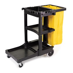 Janitor Cart Blk W/- Bag 117X552x975mm