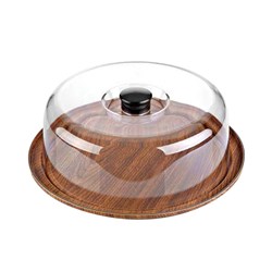 Evelin Cake Platter W/ Dome 300X110mm P/Styrene (6)