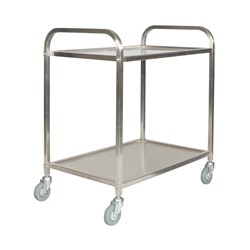 2 Tier Stainless Steel Trolley Wagen