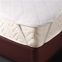 Polyester  Quilted Mattress Protector White Queen Polesy