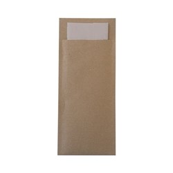 Ecoline Paper Cutlery Pouch Kraft Brown 200x85mm Pro.mundi