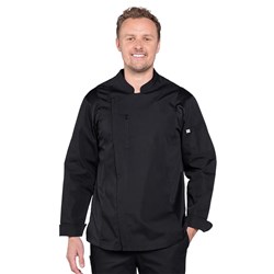 Alex Long Sleeves Chef Jacket Zipper Black XS Aussie Chef