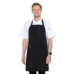Arlo Bib Apron Black 700x820mm Aussie Chef