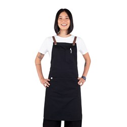 Luca Bib Apron Black 700x820mm Aussie Chef
