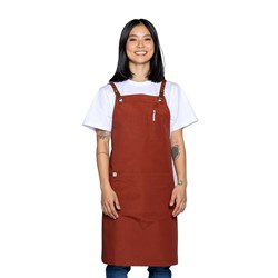 Luca Bib Apron Rust 700x820mm Aussie Chef