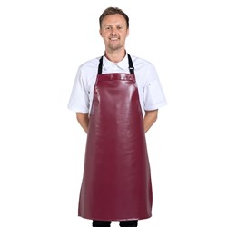 Zoe Waterproof Bib Apron Burgundy 680x820mm Aussie Chef