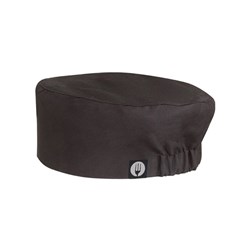Chef Beanie Blk Elastic Back One Size