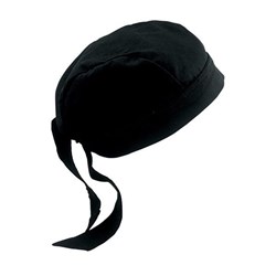 Chef Head Wrap Blk Ties In Back One Size