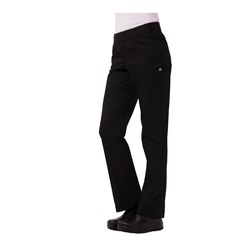 Chef Pants Ladies Blk Xl Slim Fit W/ Drawstring Chef Works