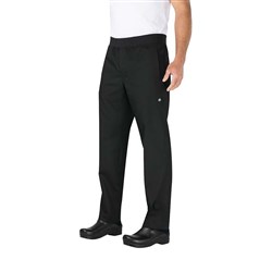 5484744 - Lightweight Slim Fit Men Chef Pants with Drawstring Black Extra Large