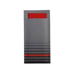 Isi Paper Cutlery Pouch Grey/ Red 200x100mm Pro.mundi