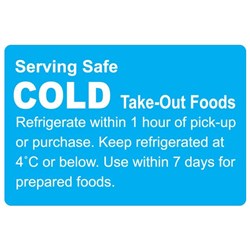 Serving Label Cold Take-Out Food 60X40mm 500/Roll Permanen