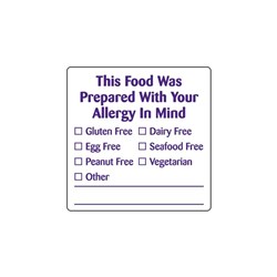 Allergy Advisory Label 40X40mm Removable 500/Roll