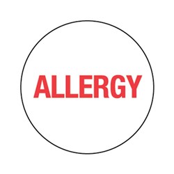 Food Advisory Label Allergy 24Mm Rnd 1000/Roll