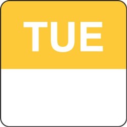Label Day Of Week Tuesday 24Mm Sq Dissolvable 1000/Rol