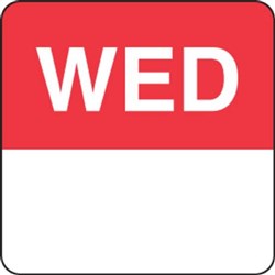 Label Day Of Week Wednesday 24Mm Sq Dissolvable 1000/Roll
