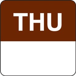 Label Day Of Week Thursday 24Mm Sq Dissolvable 1000/Roll