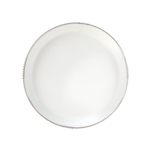 Bistrot Plate White Grey Rim 254mm Pro.mundi