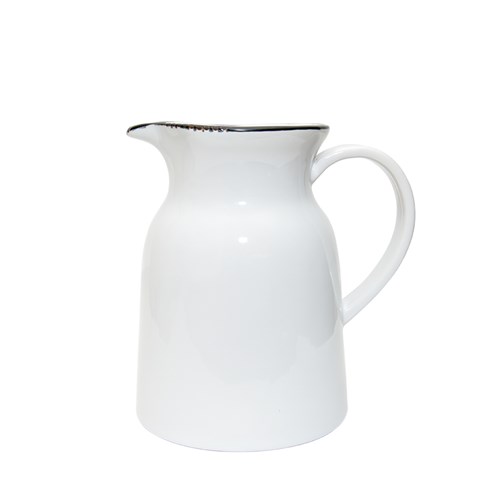 1038632 - Bistrot Jug White Black Rim 1.5L