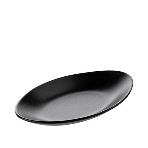Dual Colour Melamine Oval Plate Black 240x150mm CouCou