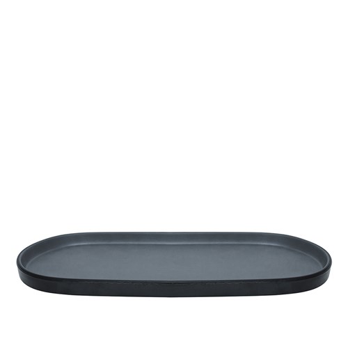 1181309 Dual Colour Melamine Oblong Plate Black/Grey 460x150mm