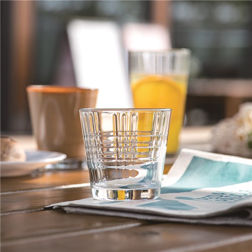 Stack Up Cross Old Fashioned Glass 260ml Tempered