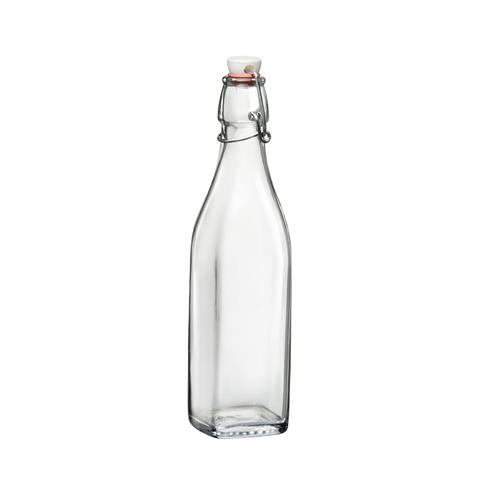 Glass Swing Top Bottle Square 1l Bormioli Rocco