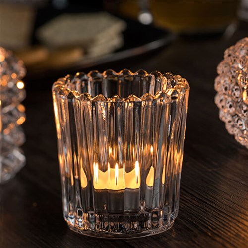 Ribbed Votive Candle Holder 70mm 